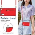 thumbnail image 4 of Crossbody Phone Case for iPhone XR Case with Card Holder for Women,iPhone XR Case Wallet with Strap Lanyard for Men,PU Leather Magnetic Clasp with Kickstand 6.1", Red, 4 of 9