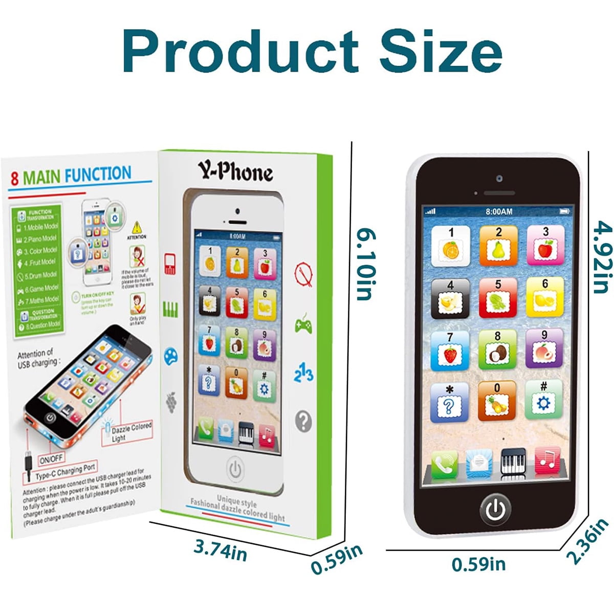 SPYMINNPOO Jouet De Téléphone Portable Pour Enfants, Plastique Enfa Enfants Ecran Tactile Telephone Educatif Telephone Por Amz