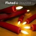 thumbnail image 3 of WYZworks 10" Fluted Ribbed LED Red Grooved Pillar Candles, Remote & 24h Timer Memory, On/Off Switch - Flameless Dimmable Battery Operated w/Flicker Mode, Home Wedding Decor (6 Pack), 3 of 8