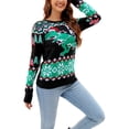 thumbnail image 4 of Faithtur Chandail de Noël pour Femmes Manches Longues Col Rond Imprimé Dinosaure/arbre de Noël, 4 of 8