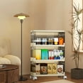 thumbnail image 3 of YOTQUSKI 4 Tier Rolling Storage Cart, Utility Cart on Wheels, Bathroom Cart, Rolling Kitchen cart, Rolling Cart Organizer for Office, Living Room, Kitchen, Laundry, Daily Necessities, 3 of 7