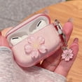 thumbnail image 2 of Sparkling Pink Cherry Blossom Suitable Cases for Apple AirPods Pro 1/2/3 Generation Wireless Bluetooth Earphone Case Transparent, 2 of 6
