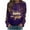 Purple, variant on Womens Holiday Sweatshirts New Years Eve Outfits Long Sleeve Crewneck Shirt Letter 2026 Cute Pullover, XXL Purple