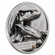 2026 Cook Islands 1 oz Silver Jurassic Relics-Carcharodontosaurus