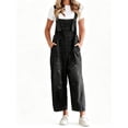 thumbnail image 3 of Sleeveless Women Casual Denim Jumpsuit Loose Wide Leg Jeans Oversall Bib Pants, 3 of 5