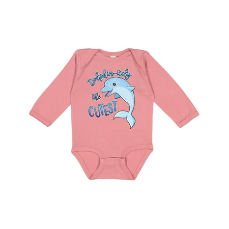 

Inktastic Dolphin-itely the Cutest Gift Baby Boy or Baby Girl Long Sleeve Bodysuit