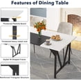 thumbnail image 6 of Tribesigns Dining Table, Modern Wood Dining Room Table, Large Rectangle Kitchen Table with Splice Board, Heavy-Duty Metal Dinner Table for 6-8 Peoples (Walnut/Black), 6 of 7