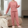 thumbnail image 5 of Cream 2 Piece Women's Wool Blend Pajama Set, Comfortable Warm Sleepwear, Fuzzy Loungewear Outfit for Cold Winter Nights, 5 of 5
