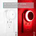 thumbnail image 2 of Red Plug in Night Light with Sensor, Diffused Light, Energy Efficient, Night Light Plug into Wall, for Bedroom, Bathroom, Kitchen, Hallway, Kids Room, Stairs, 2 Pack, 2 of 6