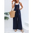thumbnail image 4 of Cuteduck Women's Casual Loose Overalls Jumpsuits One Piece Sleeveless Wide Leg Long Pant Rompers With Pockets S-2XL, 4 of 5