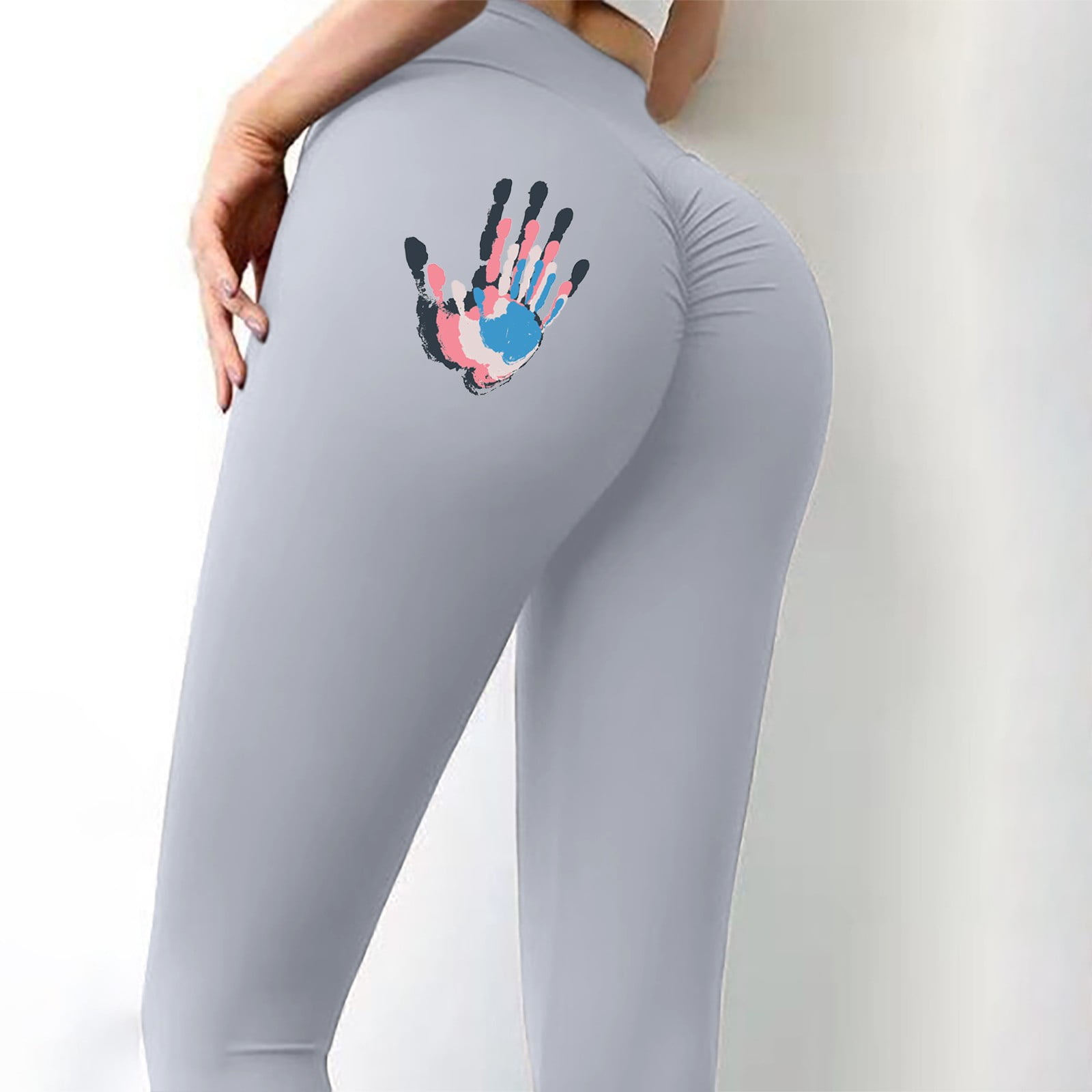 Women'S Peach Yoga Pants High Waist Tight-Fitting Sports Printed