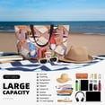 thumbnail image 5 of Balery Gnomes Books Tea Cups Beach Travel Bag - Water-Resistant, Large Capacity Lightweight Tote with 7 Pockets for Women and Men - Perfect for Beach, Pool, Gym, and Travel, 5 of 7