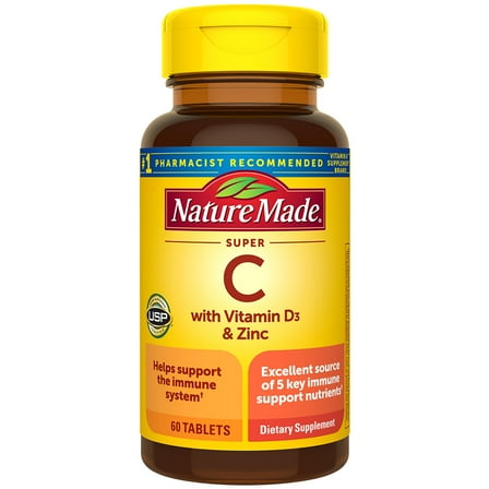 Nature Made Super C with Vitamin D3 & Zinc 60 Tablets