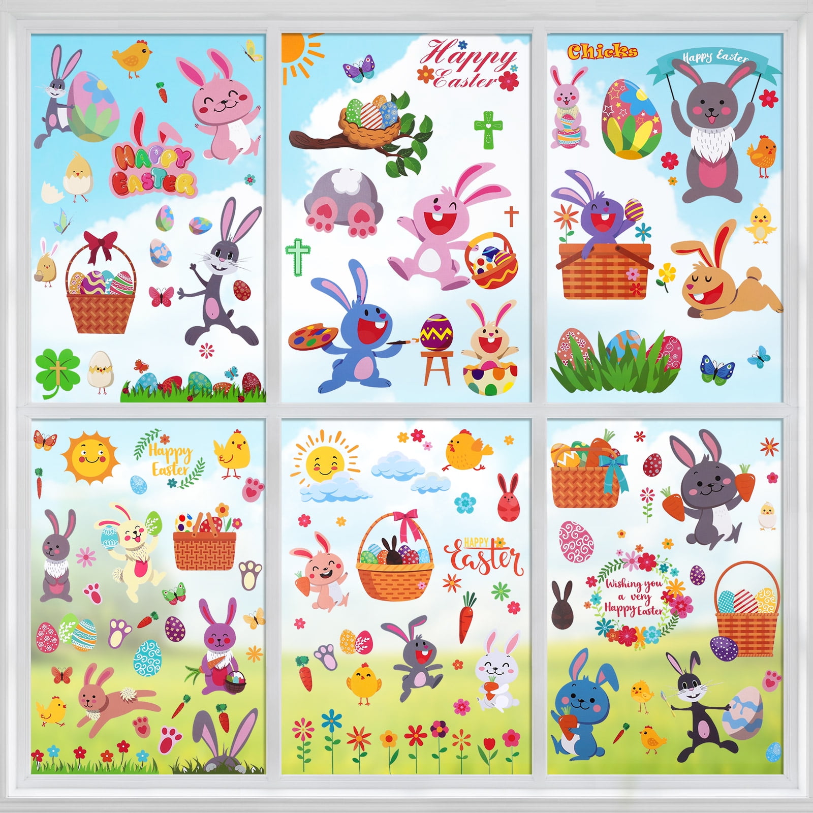5-Pack 18x12 Happy Easter Window Cling CGSignLab 5-Pack 18x12 Happy Easter Window Cling CGSignLab