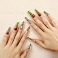 thumbnail image 1 of 24 French leopard print polka dots with diamonds, ballet nails, false nails, manicure, 1 of 4