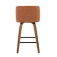 thumbnail image 5 of LumiSource Walnut Wood, Camel PU, Black Steel Toriano 26" Counter Stool - Set of 2, 5 of 8