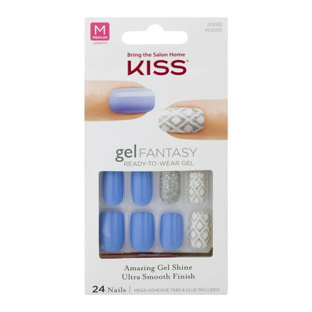 nails gel kiss fantasy length medium ct walmart
