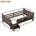 thumbnail image 7 of Bellemave Twin Size Daybed with Guardrails and Stairs, Wood Floor Bed Frame with Bookcase, Montessori Bed with Fence for Room, No Box Spring Needed,Espresso, 7 of 7