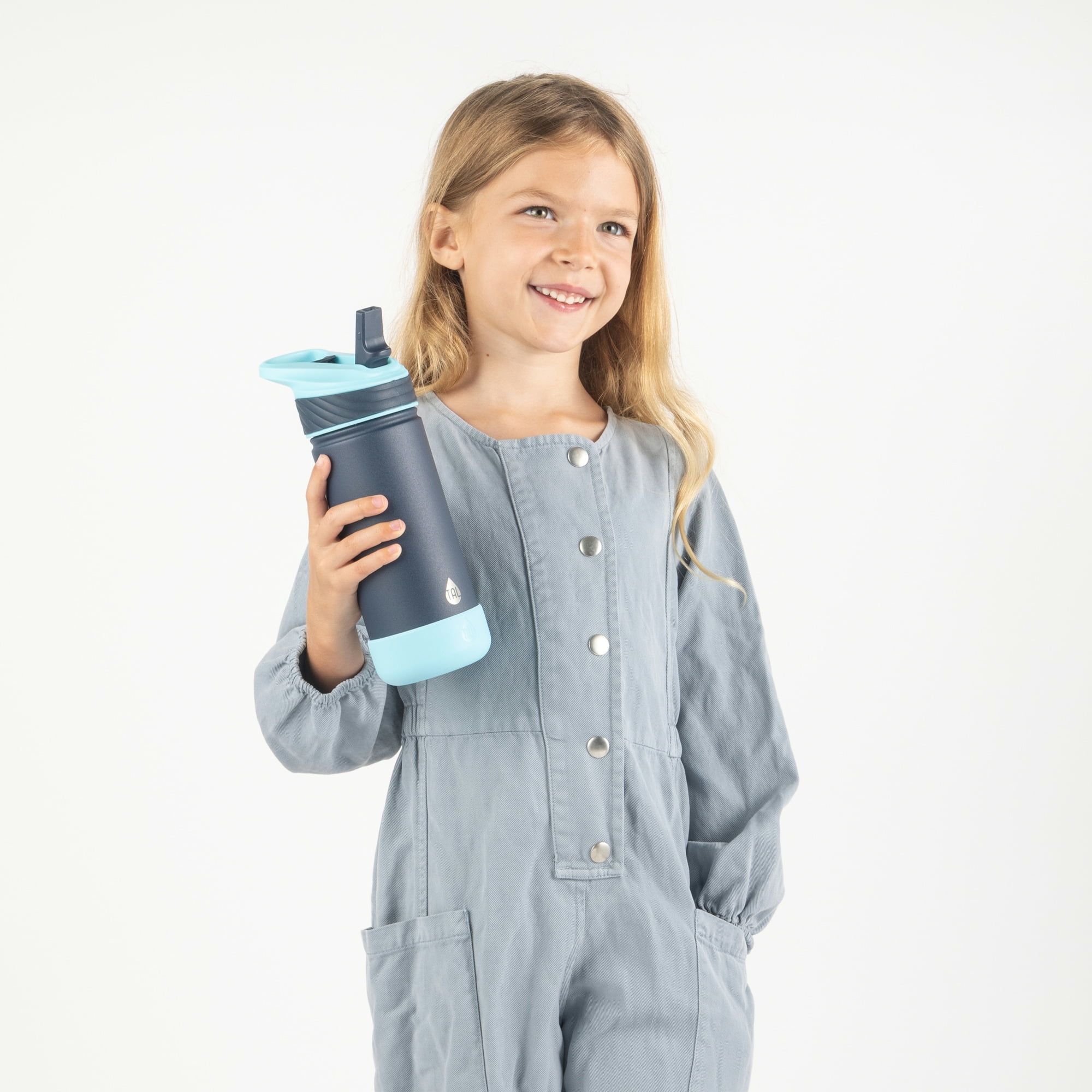 TAL Stainless Steel Ranger Straw Kids Water Bottle 18oz, Navy