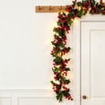 thumbnail image 5 of Aurorax Indoor Christmas Wreath Decorations,Christmas Garland Farmhouse 6ft Berries Garland for Mantel Wall, 5 of 6