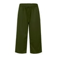 thumbnail image 6 of Mohiass Summer Capri Pants for Women, Casual Pull On Womens Capris with Pockets, Women's Casual Pants & Capris, Ladies Capris Dark Green S, 6 of 6