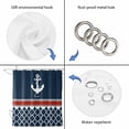 thumbnail image 3 of Navy Blue Coastal Shower Curtain Set - Long 72" x 84" Washable Bathtub Curtain with 12 Hooks, Nautical Ocean Sea Anchor Abstract Art Waterproof Fabric Stall Shower Curtains for Bathroom/Bathtub, 3 of 6