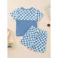 thumbnail image 3 of Esho 12M-5T Toddler Baby Boys Summer Outfits Short Sleeve Plaid T-shirt Tops and Shorts 2PCS Infants Clothes Set, 3 of 8