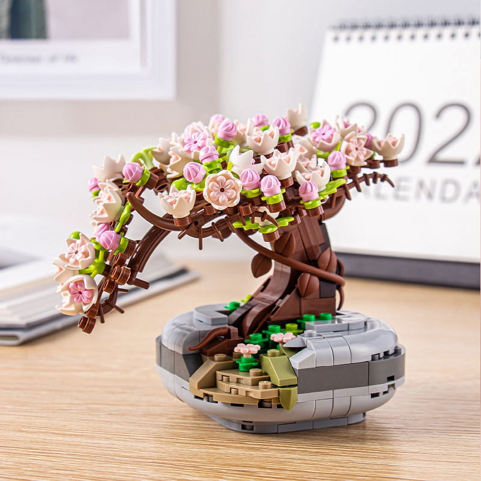 Queilt 1pc Mini Succulent Bonsai Building Blocks Set Succulent Plants Botanical Collection Kit For Adults Home Decor Not Compatible With Lego