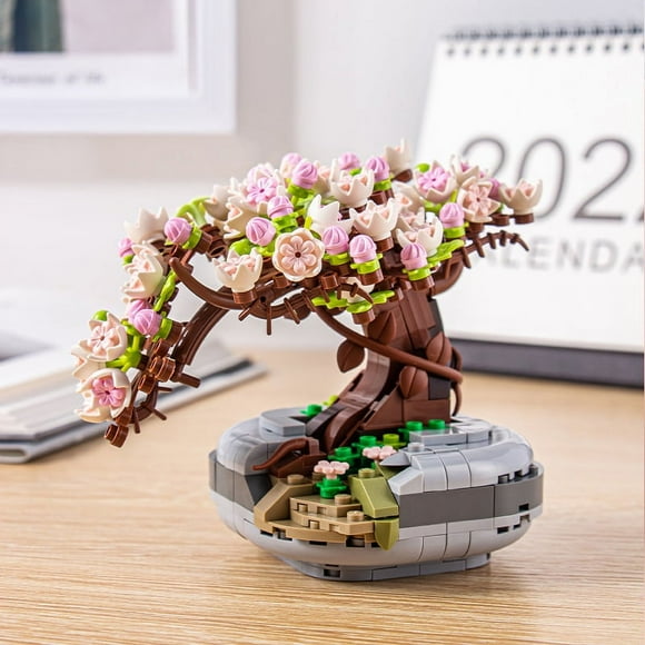 1PC Mini Succulent Bonsai Building Blocks Set, Succulent Plants Botanical Collection kit for Adults, Home Decor, Not Compatible with Lego