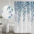 thumbnail image 4 of Eucalyptus Leaves Shower Curtain Set - Small 36" x 72" Washable Bathtub Curtain with 12 Hooks, Light Blue Summer Botanical Weeping Waterproof Fabric Stall Shower Curtains for Bathroom/Bathtub Décor, 4 of 6