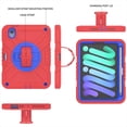 thumbnail image 2 of Case for iPad Mini 7 Case A17 Pro, for iPad Mini 7th/6th Generation Case, Heavy Duty Military Grade Shockproof Rugged Protective Cover with Built-in Stand/Pencil Holder Shoulder Strap, Red Blue, 2 of 12