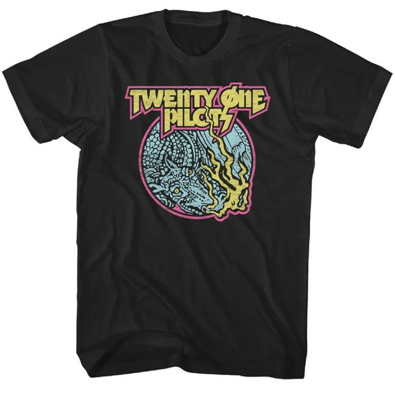 Twenty One Pilots Men's Flame Dragon T-Shirt Black Small | Officially Licensed Merchandise