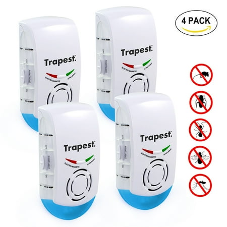 Ultrasonic Pest Repeller Night Light (3-in-1 Ultrasonic Pest Repeller by Trapest - Electromagnetic Pest Control with Night Light - Plug-in, No)