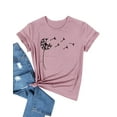 thumbnail image 3 of Xuanfei Women Dandelion Print Short Sleeve Crew Neck T-Shirt, 3 of 7