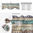 thumbnail image 6 of Tie Up Valance Curtain for Kitchen, Retro Blue Brown Wooden Plank Rod Pocket Short Curtains Adjustable Tie-Up Shade Valances, Farm Chicken Cow Pig Window Treatment for Bathroom Living Room Bedroom, 6 of 9