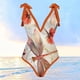 thumbnail image 1 of Traje de baño de una pieza para mujer Bikini de playa sexy con lazo de gasa con estampado floral (L) Sywqhk Para Estrenar, 1 of 8