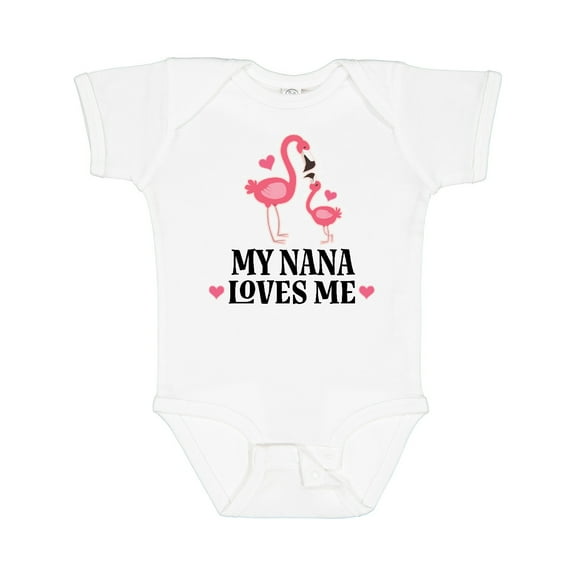Inktastic Nana Loves Me Girl Flamingo Girls Baby Bodysuit