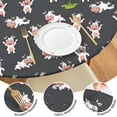thumbnail image 4 of Gray Cow Grass Pattern Round Fitted Tablecloth with Elastic Edge,Dining Table Cover Waterproof,Outdoor Round Tablecloth for Camping,Dining,Indoor and Outdoor, 4 of 7