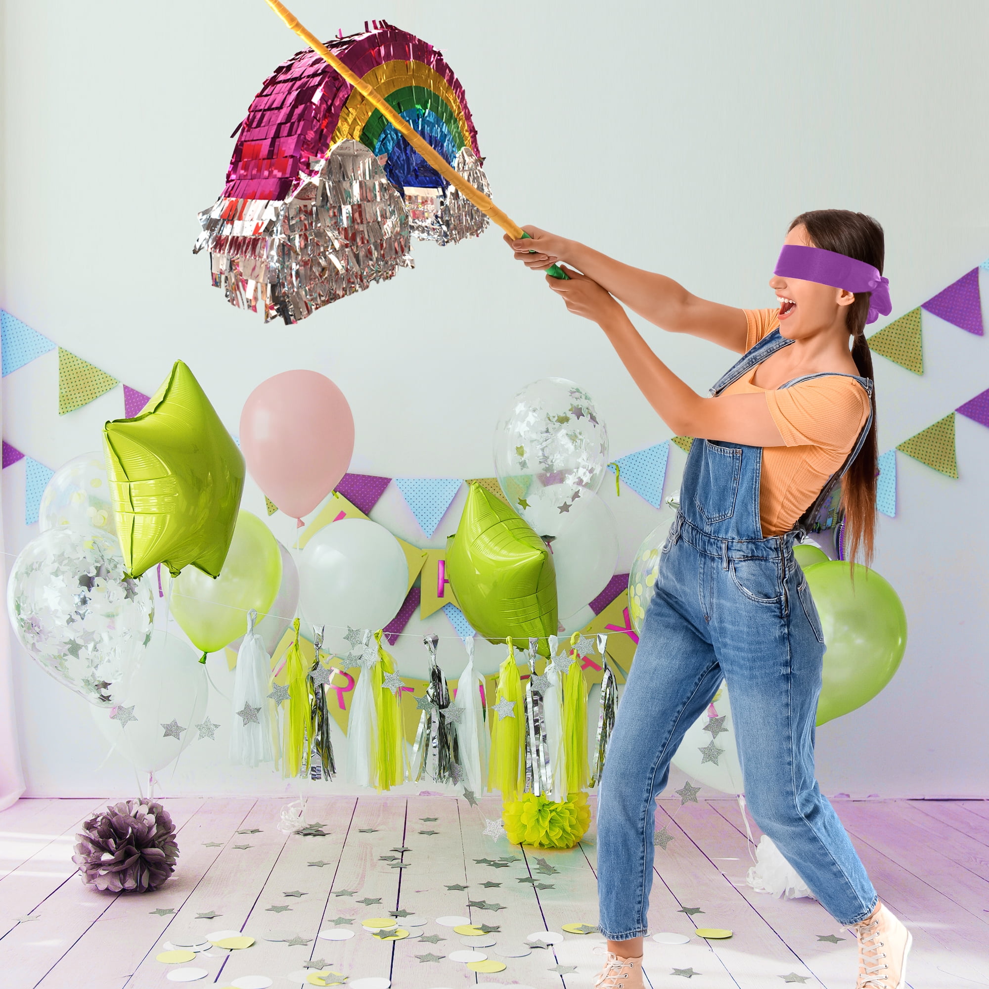 Way To Celebrate Foil Rainbow Pinata - 1 Pc/Pack
