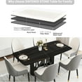 thumbnail image 4 of 72.38" Rectangular Dining Table With Black Sintered Stone Panel And Iron Base For 6-8 People Modern Table, & Heavy-duty Metal, Accommodates, 4 of 6