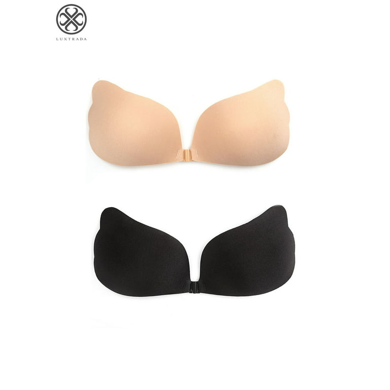 Luxtrada Strapless Self Adhesive Bra Push Up Invisible Bras for Women Suit  For Dress Wedding Party (Skin,B Cup)