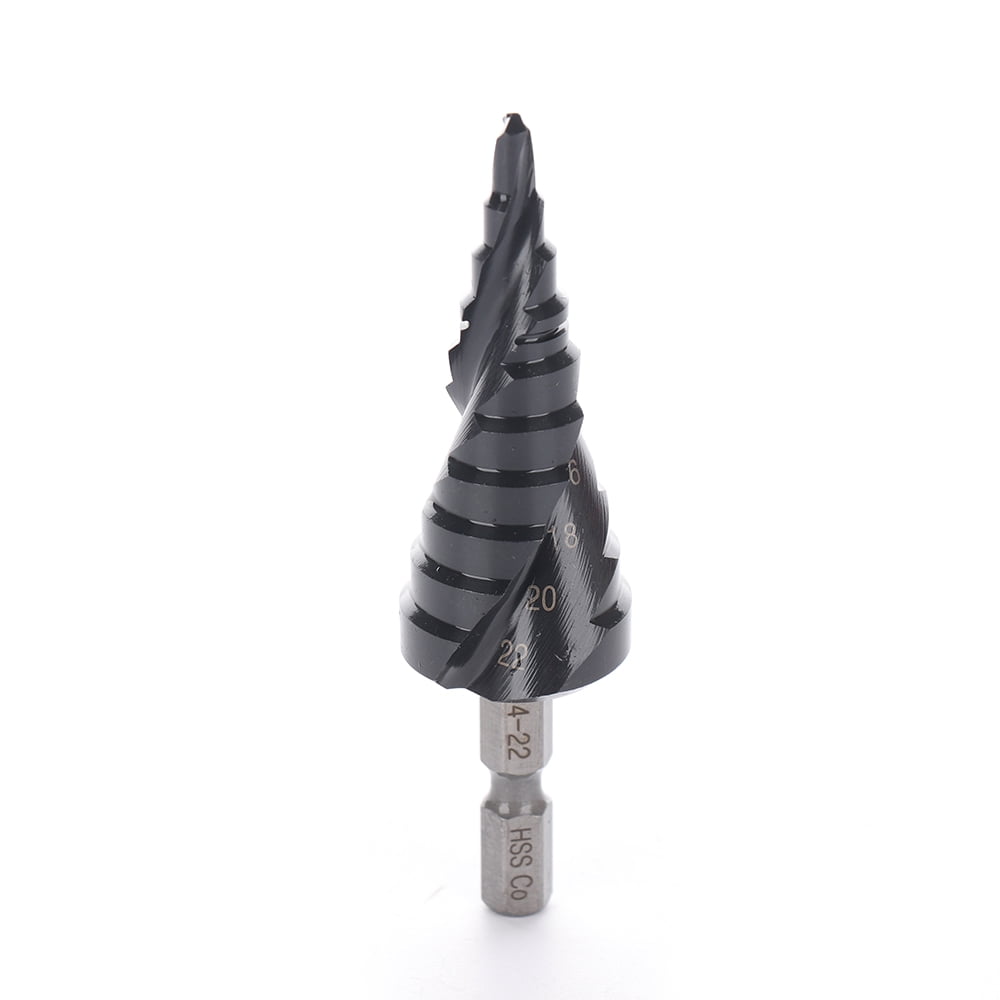 Durable Step Drill Bit Set, 1/4" Hex Shank, Spiral Flute for Metal, Aluminum  More