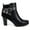 Black-2, variant on Pennysue Women's Thin Chunky Heel Ankle Booties Black Zipper Short Boots For Women Size 9.5
