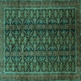 thumbnail image 1 of Ahgly Company Machine Washable Indoor Square Persian Turquoise Blue Traditional Area Rugs, 8' Square, 1 of 4