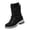 Black, variant on EKVAHL Women's Mid‑Calf Winter Boots, Non‑Slip Faux Suede Lace‑Up Boots, Block Heel Casual Walking Shoes For Cold Weather Gray