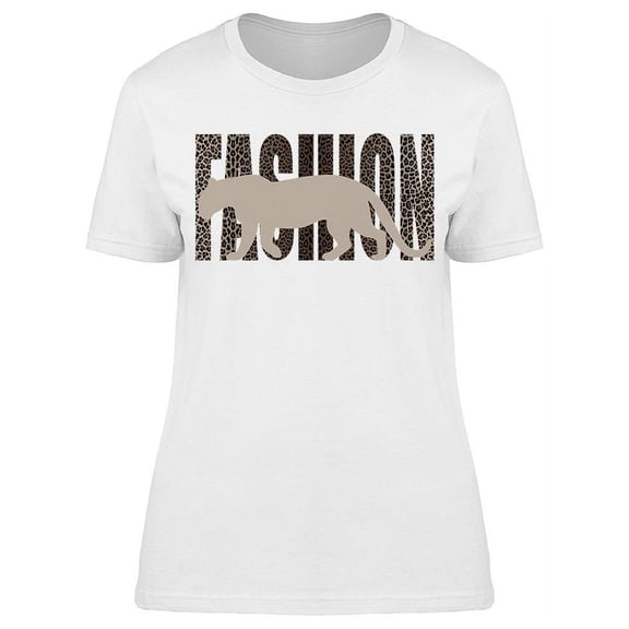 Fashion Word In Animal Print T-Shirt Women -Image by Shutterstock, Female 3X-Large