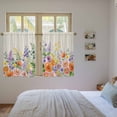 thumbnail image 3 of Pink Orange Flowers Kitchen Curtains 45 Inch Length, Spring Floral Farmhouse Botanical Rustic Tiers Curtains for Bathroom Bedroom Cafe, Light Filtering Window Treatment Drapes 2 Panels 42"Wx45"L, 3 of 8