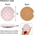 thumbnail image 3 of 2 Pack Car Coasters for Drinks Pink Bowknots Absorbent Drink Coaster for Cup Holders Ceramic Coaster with Fingertip Grip Non-Scratch Cork Base Home Decor Gifts, 3 of 6