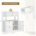 thumbnail image 3 of WYDK Bathroom Cabinet, Modern Bathroom Floor Storage Cabinet Organizer with 1 Door and 3 Drawers, Freestanding Cupboard for Kitchen/Living Room Use(White1/Three Drawers&One Door), 3 of 8
