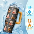 thumbnail image 4 of Halloween Tumbler 30 oz with Handle and Straw Pumpkin Ghost Travel Cup Halloween Holiday Gifts Insulated Bottle, 4 of 5